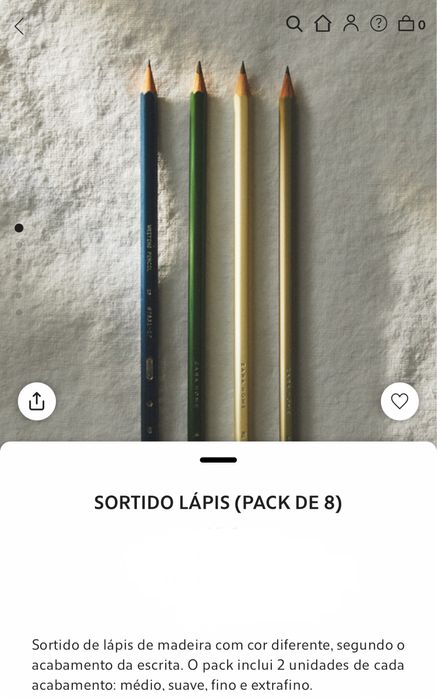 Sortido Lápis (PACK DE 8) Zara Home NOVO