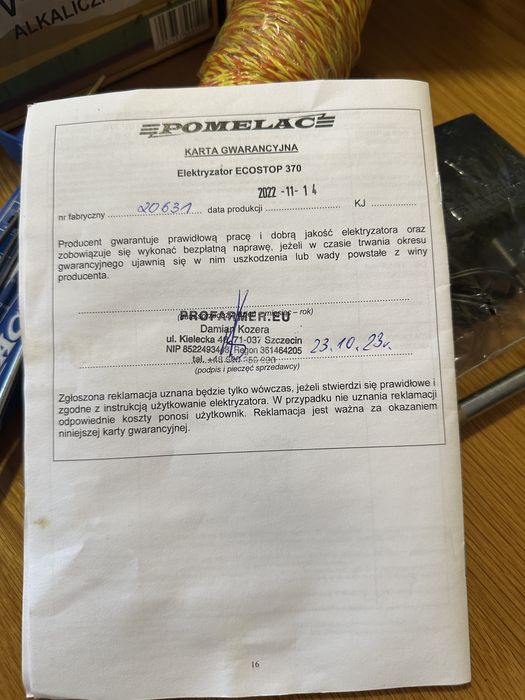 Nowy Elektryzator Ecostop 370 ( pastuch )