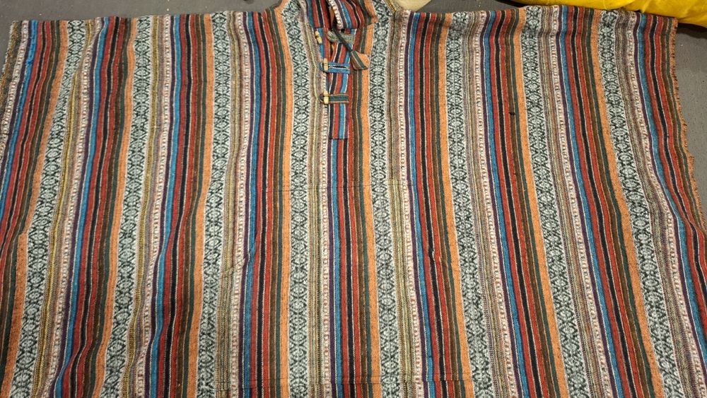 Guru-shop Ponczo kardigan 100% bawełna hippie etno poncho duży rozmiar