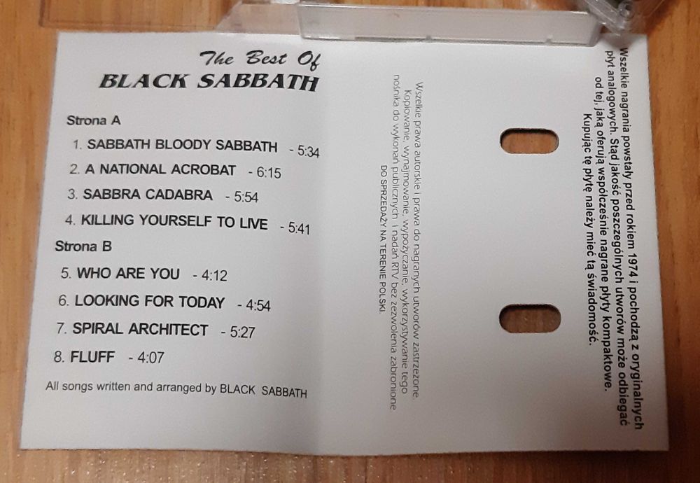 Black Sabbath the Best of kaseta