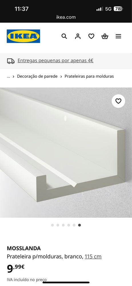 Prateleira para molduras do Ikea