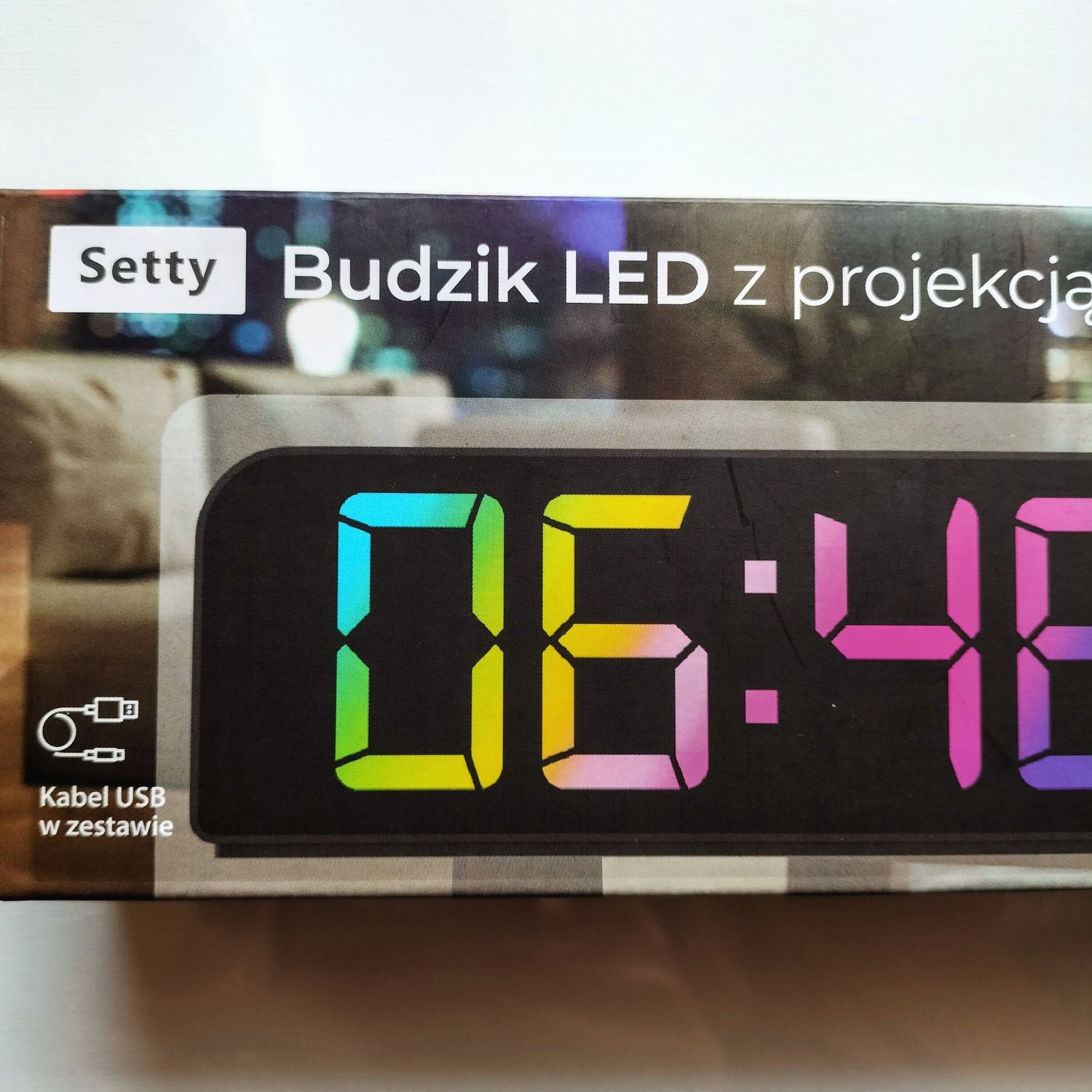 Budzik LED z projekcją, nowy, nie używany