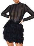 Sukienka goth Dollskill siatka pióra alternative prettylittlething