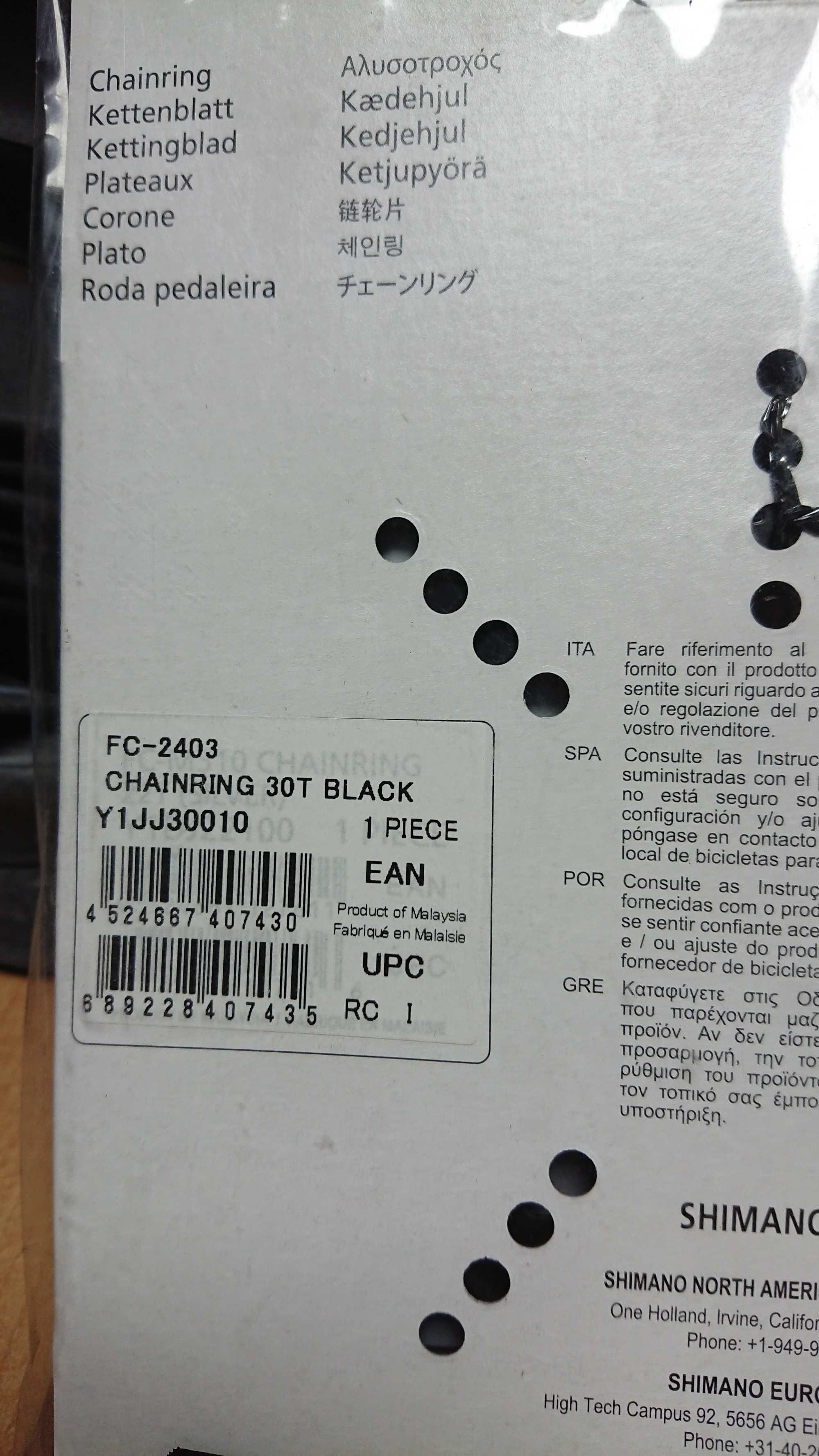 Shimano FC-2403 zębatka mech. korbowego 30 zębów napęd 3x8 NOWA