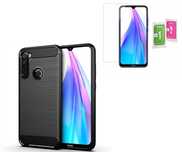 Etui Carbon do Xiaomi Redmi Note 8T + Szkło Hartowane