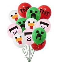 Balony Minecraft - 12 szt - urodziny