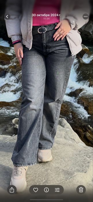 Жіночі джинси Baggy. IT’S BASiC, сірого кольору, 44 розмір