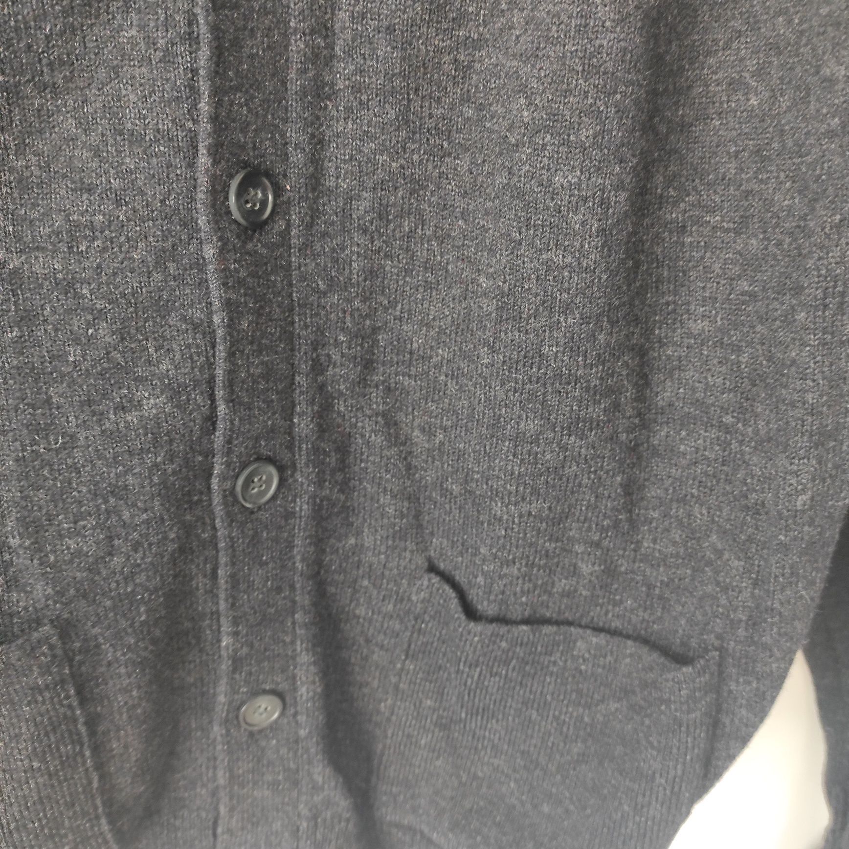 Sweter męski, kardigan rozpinany, M,  100% wełna owcza