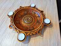 Piękny marokański ceramiczny świecznik ręcznie robiony 4 tealight !