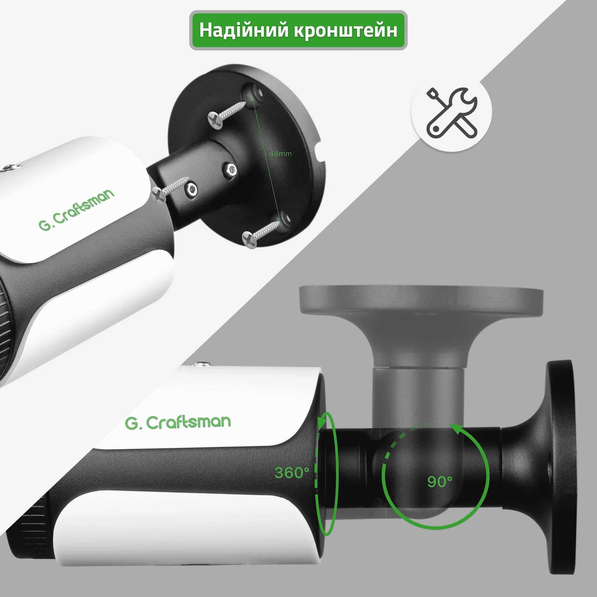 Камера видеонаблюдения Широкоугольная G.Craftsman 8MP POE 1.7мм IMX415