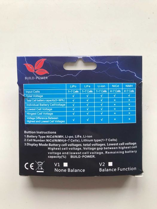 Універсальний індикатор ємності LiPo, LiFe, Li-ion, NiMH, Nicd