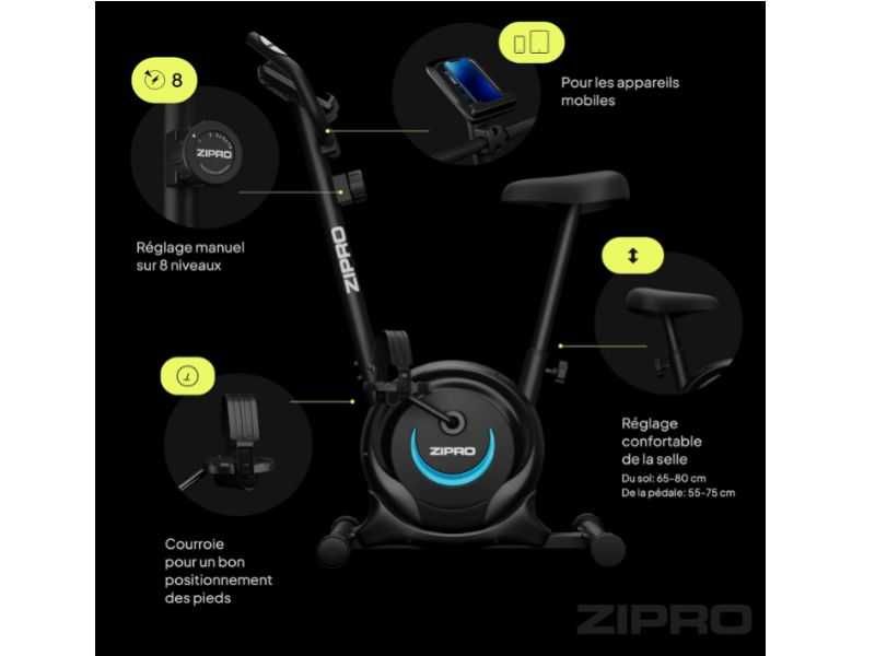 Велотренажер велосипед ZIPRO One S магнітний домашній тихий тренажер