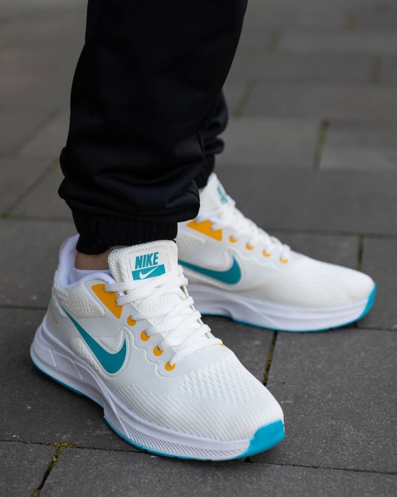 Мужские кроссовки найк зум Nike Zoom White Blue Yellow 40,41,42,43,44