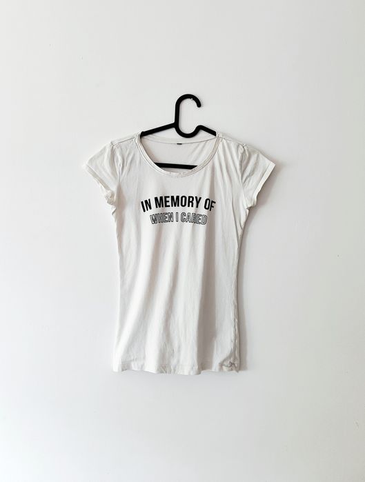 biały t-shirt bluzka damska z napisem