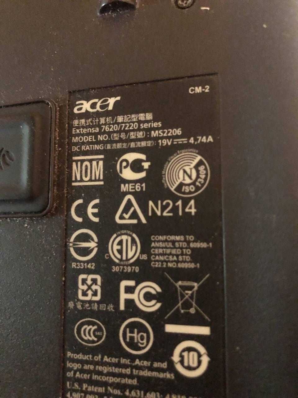Acer Extensa 76020G нерабочий