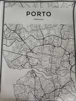 Tela 30x40 Cidades Porto, Paris e New York