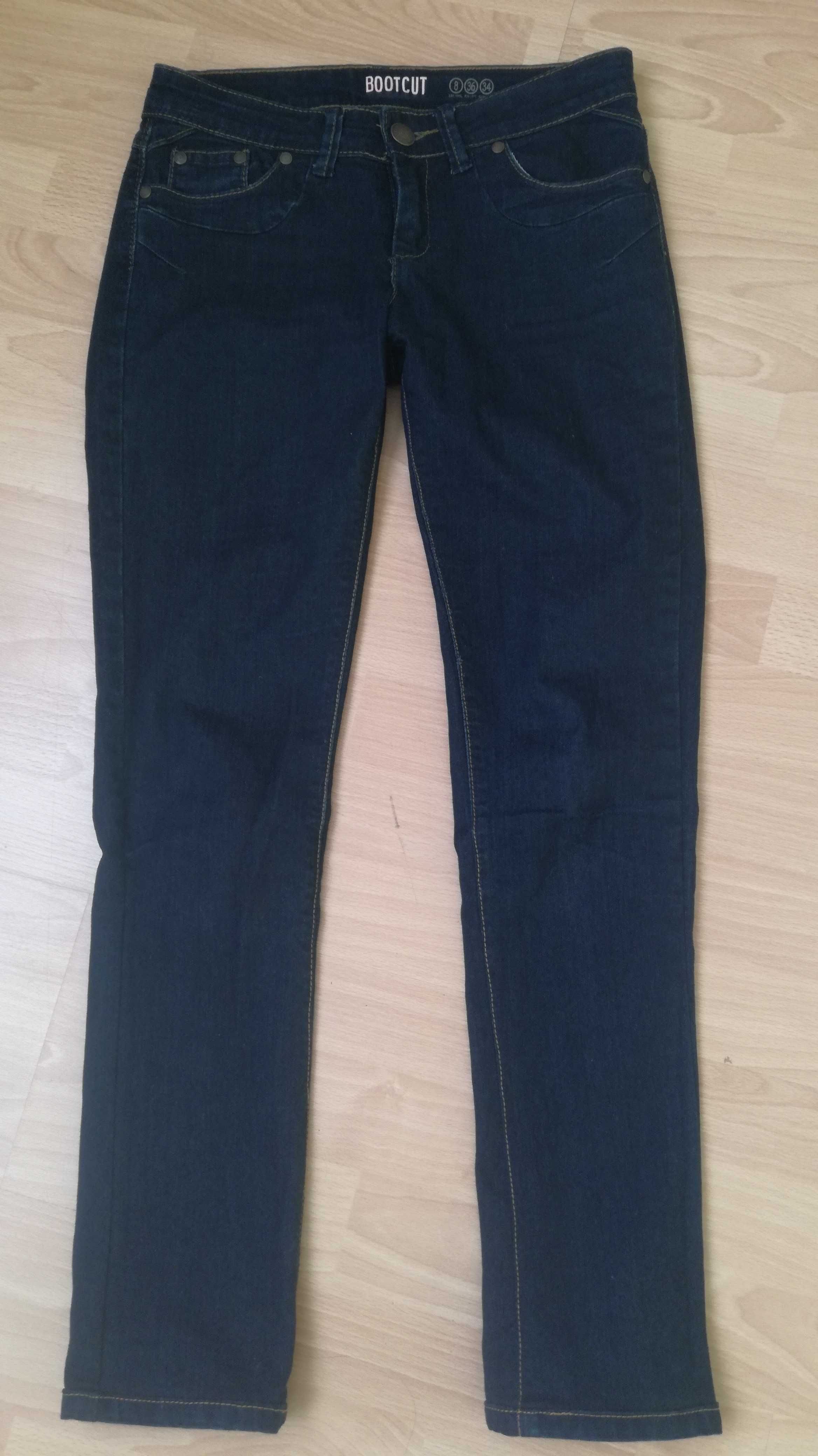 Spodnie jeansy H&M kol. granat XS/34, S/36
