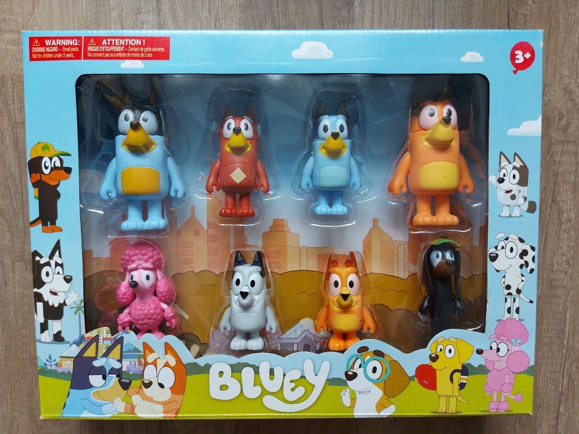 Figurki z bajki Bluey Bingo Tata Mama Rodzinka Przyjaciele Duży Zestaw