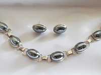kolczyki hematyt biżuteria srebrna bransoletka unikat