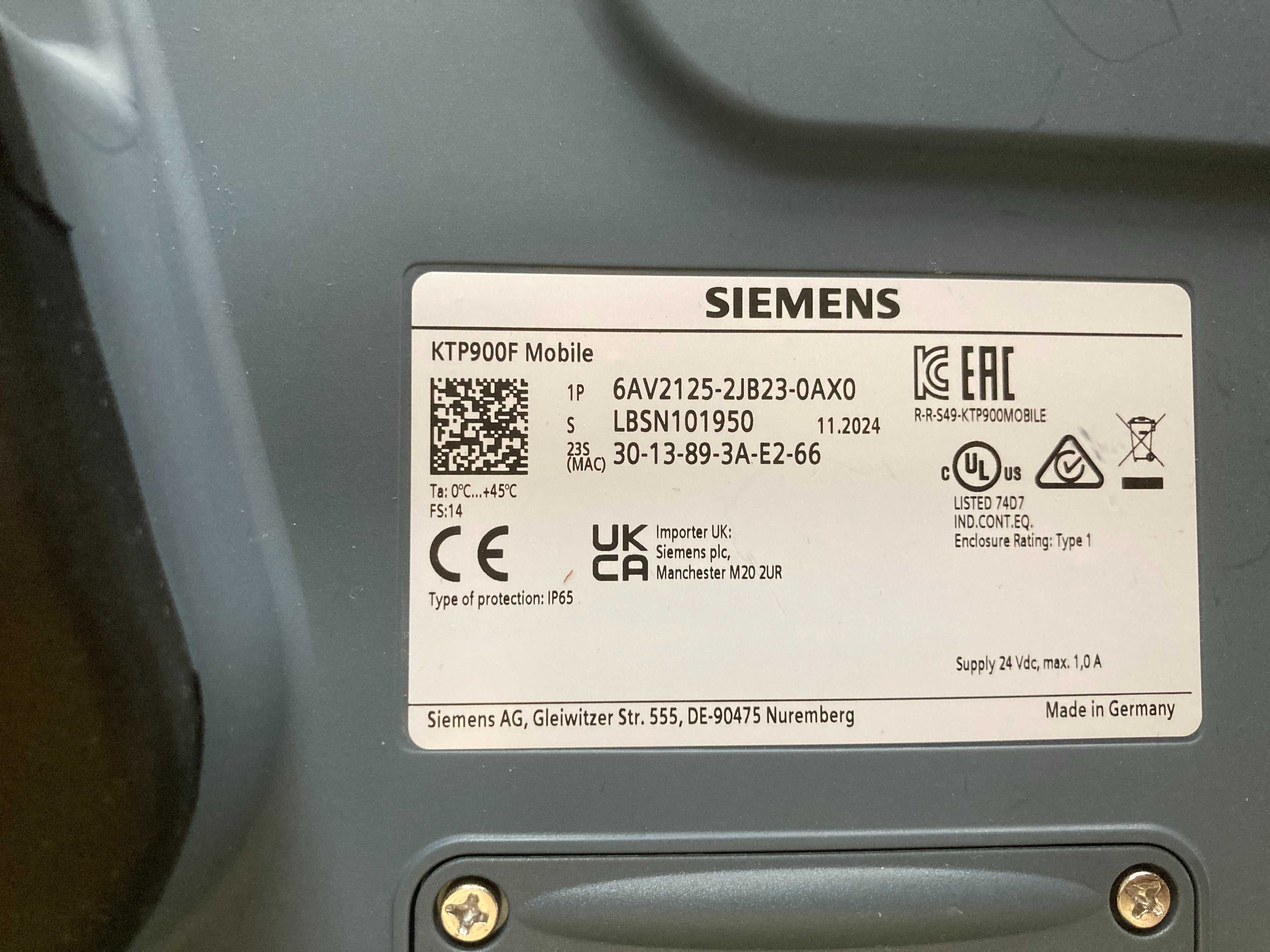 Siemens KTP 900F + Connection Box