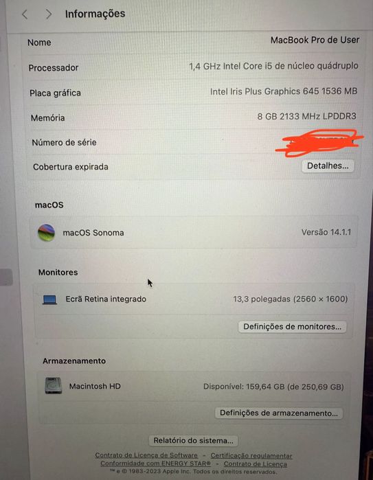 Vendo MacBook Pro A2289