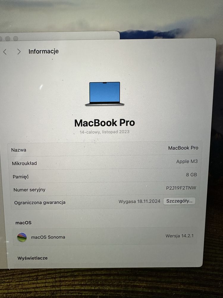 MacBook PRO 14-inch A2918 M3