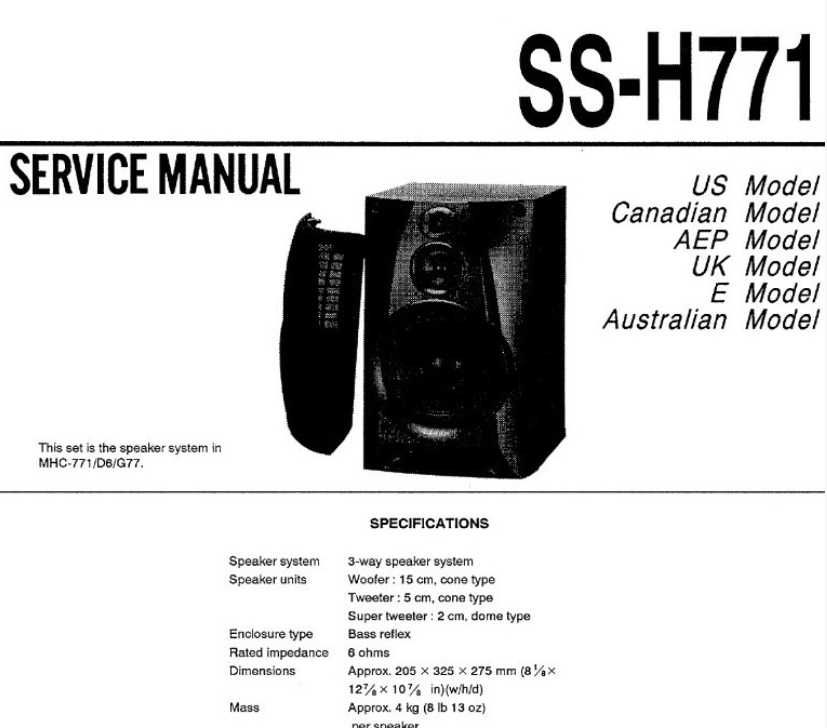 Zestaw kolumn Sony SS-H771