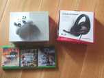 Xbox wraz z zestawem słuchawkowym i grami