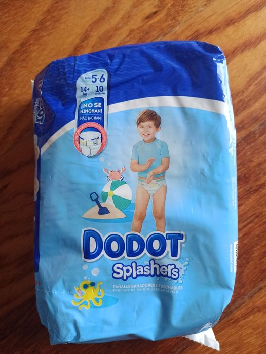 5 embalagens de dodot splashers t 5/6 10 uni ( 50) + 9 unidades + 3 un