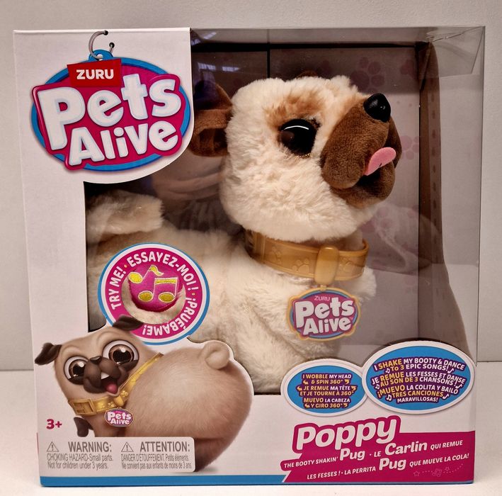 Інтерактивне плюшеве цуценя Zuru Pets Alive Mops Poppy танцюючий