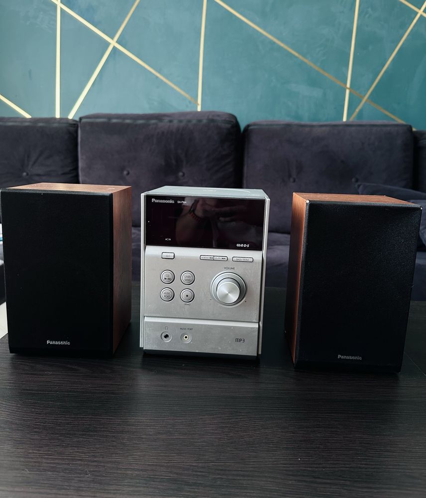 Panasonic SA-PM4 wieża + 2 głośniki + zasilacz