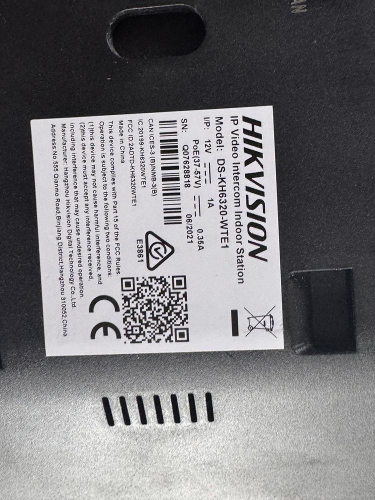 Hikvision DS-KH6320-WTE1 - monitor do wideodomofonu Panel Hikvision