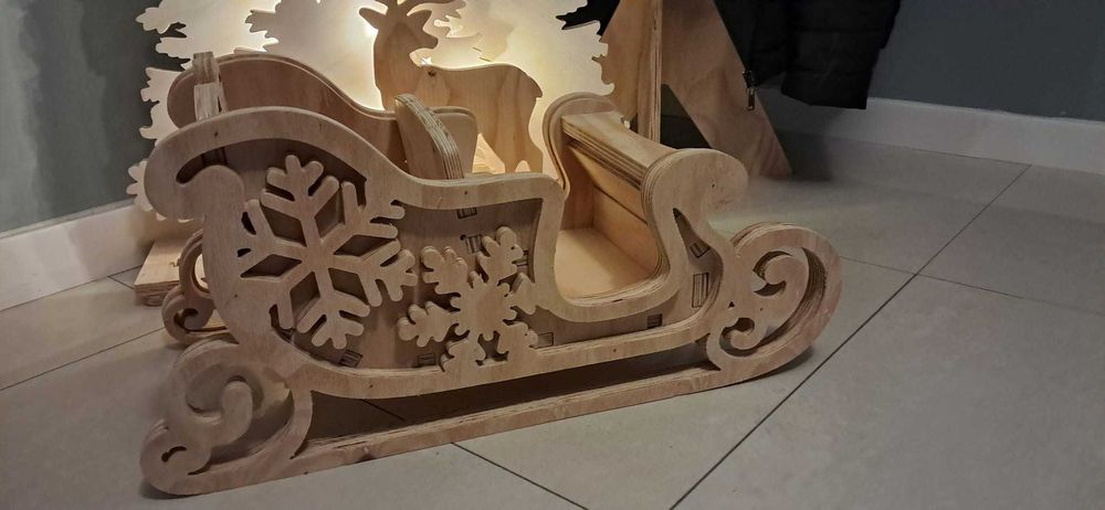 Sanie Świętego  Mikołaja 60 cm Dekoracja