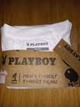 Koszulka męska Playboy M t-shirt biały z czerwonym napisem