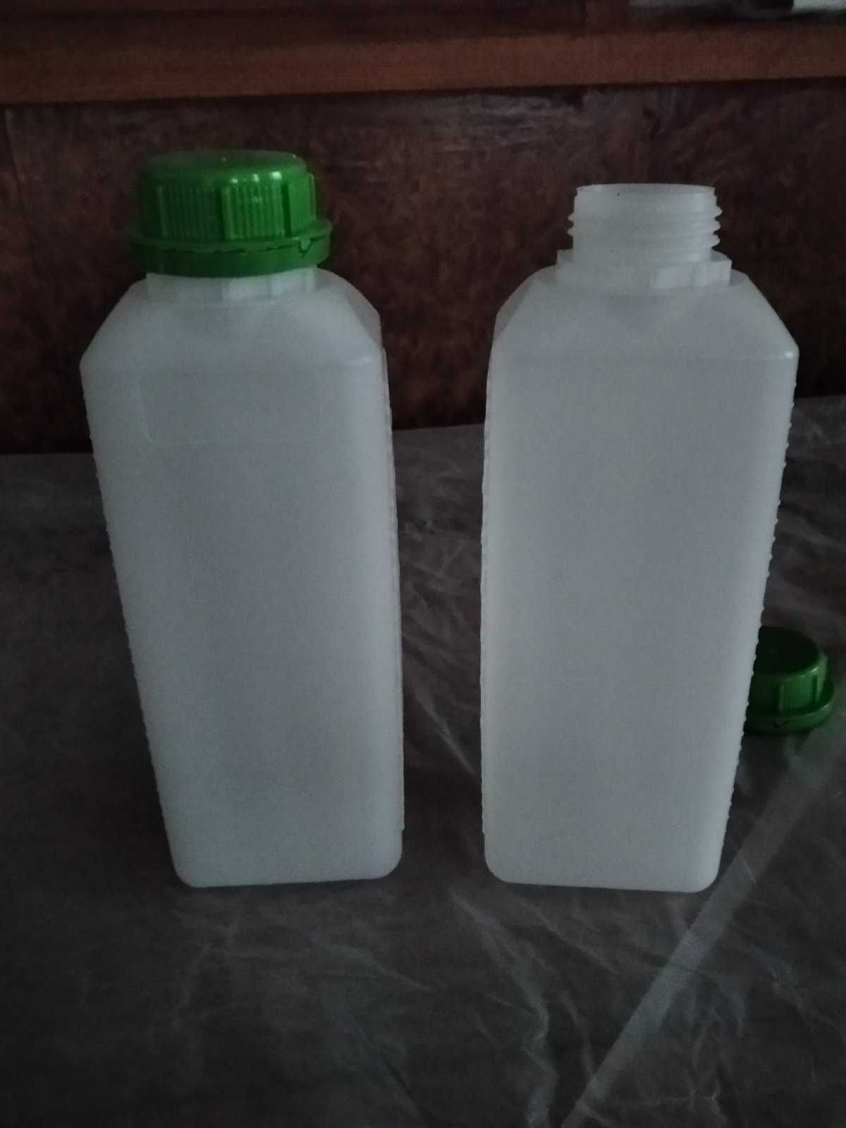Бутылка, белая пластиковая канистра 1 литр для промышленной химии