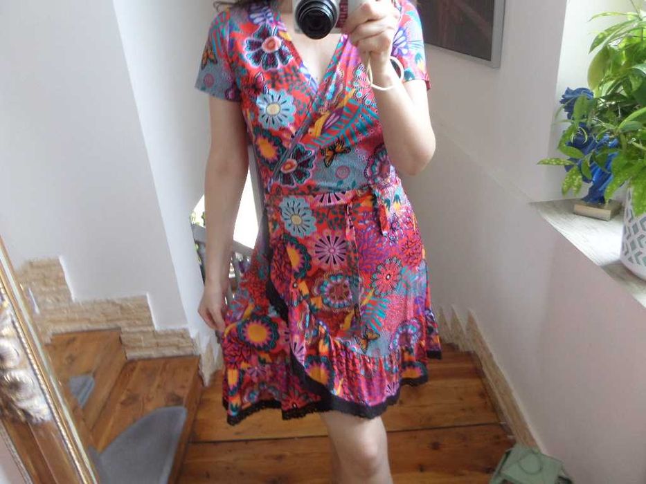 Vippi Design kolorowa zakładana sukienka 36/38