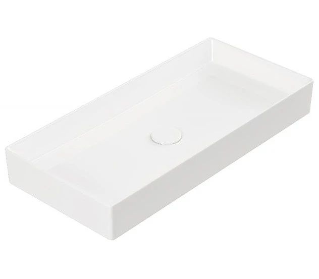 Umywalka ceramiczna nablatowa MOBI Monza 75, MOM3075 biała, nowa, zlew