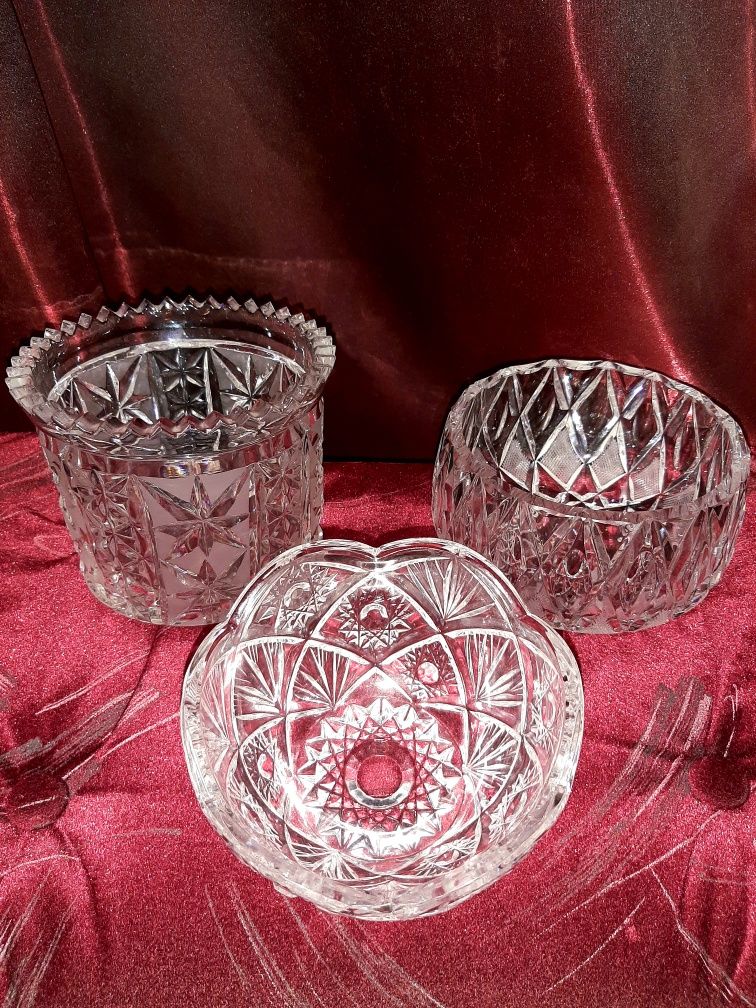 Конфетница, салатницы хрустальные