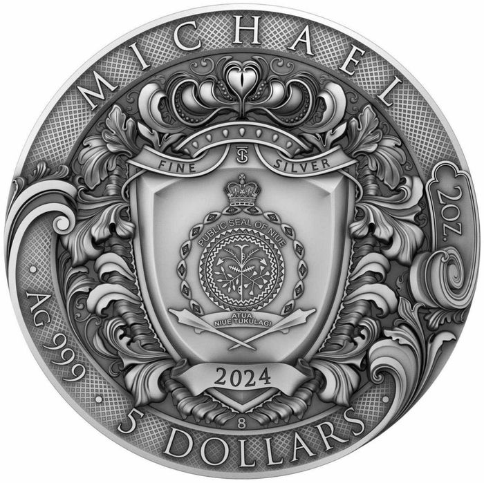 Продам срібну монету T&S Coin — “Michael / Архангел Михаїл” 2 oz, 2024
