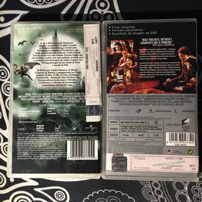 Vários filmes em Sony UMD