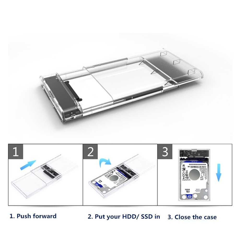 Obudowa dysku 2,5" SATA USB 3.0 Przezroczysta Warszawa na dysk Alumini