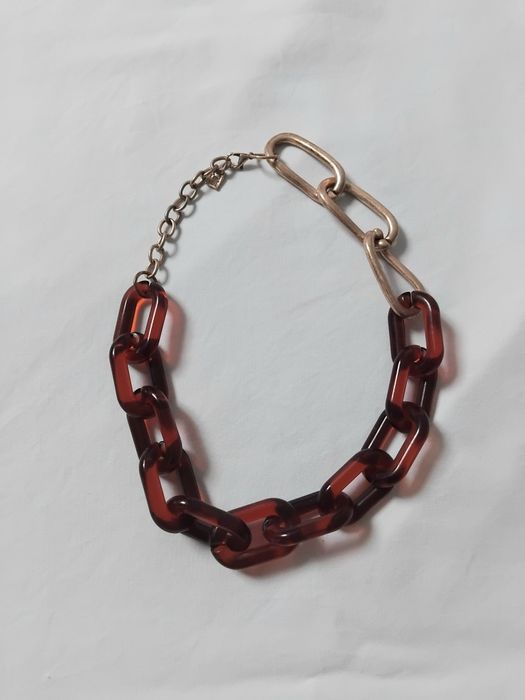 Colar com elos grandes em castanho e dourado da Parfois