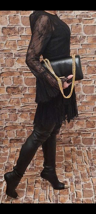 Zjawiskowa elegancka czarna koronkowa sukienka Marki Marciano by Guess