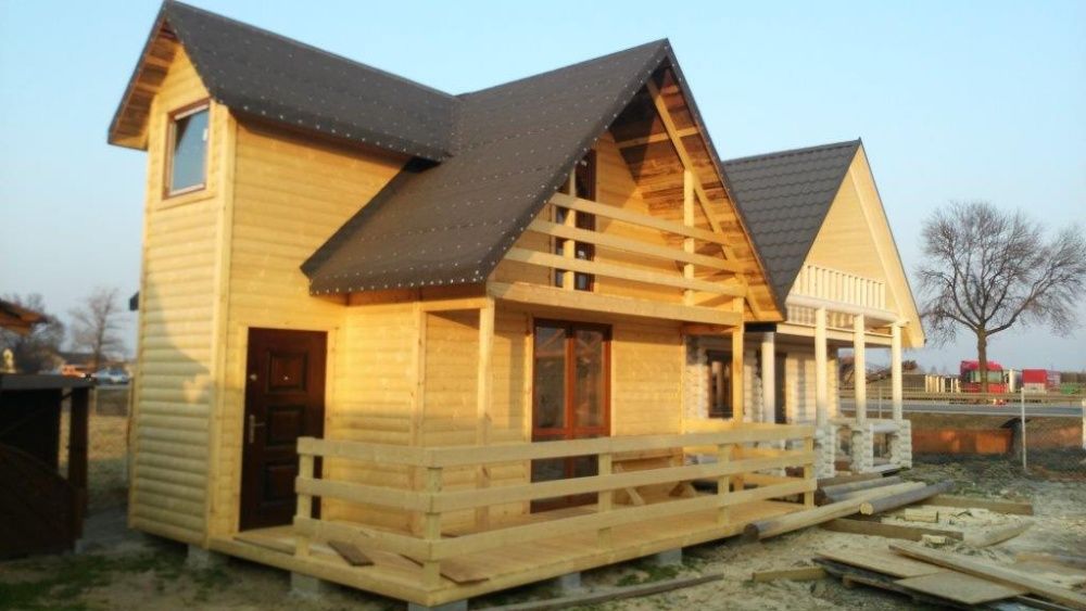 Dom z drewna piętrowy domek - JANEK