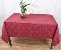 Adamascada,  toalha de mesa quadrada 190 x 190 cm, Bordéus