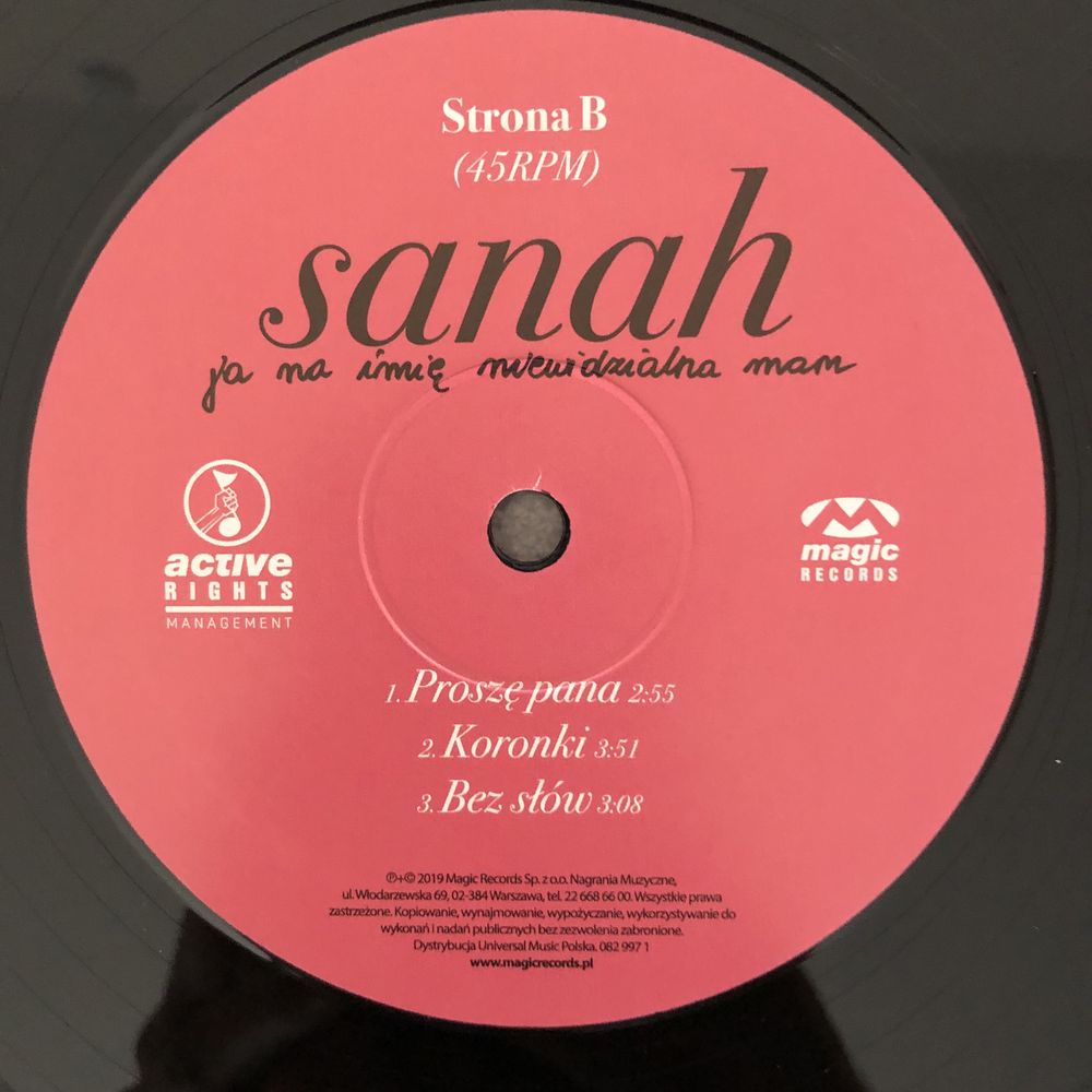 Sanah „Ja Na Imię Niewidzialna Mam” EP winyl folia