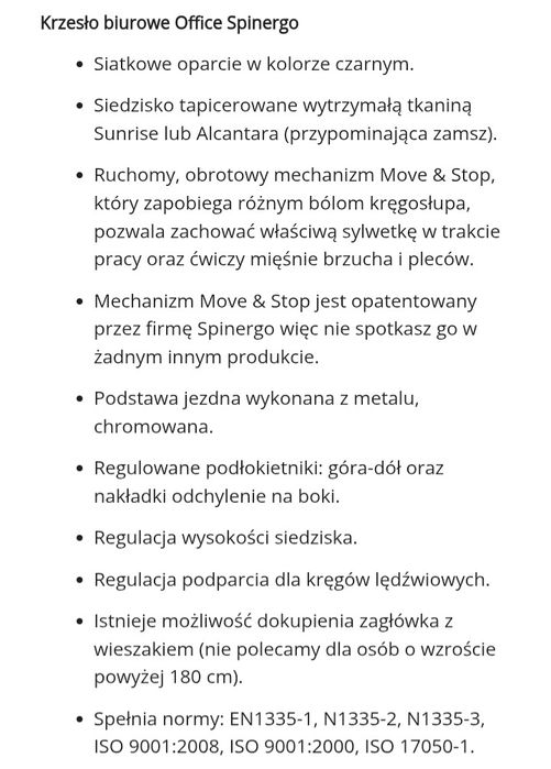 Super fotel ergonomiczny Spinergo office