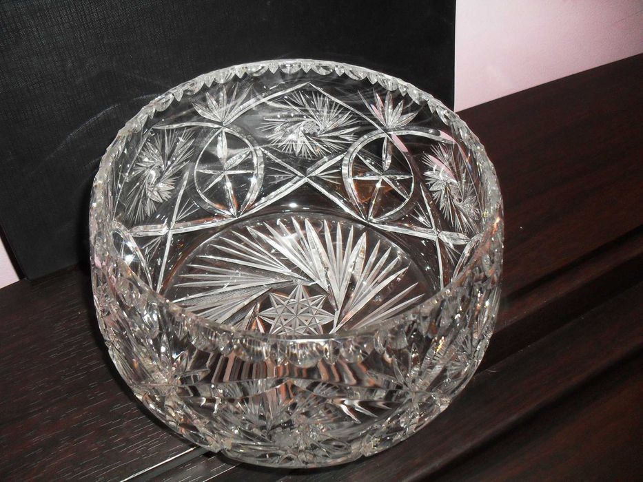 Kryształowa duża salaterka patera owocarka glamour