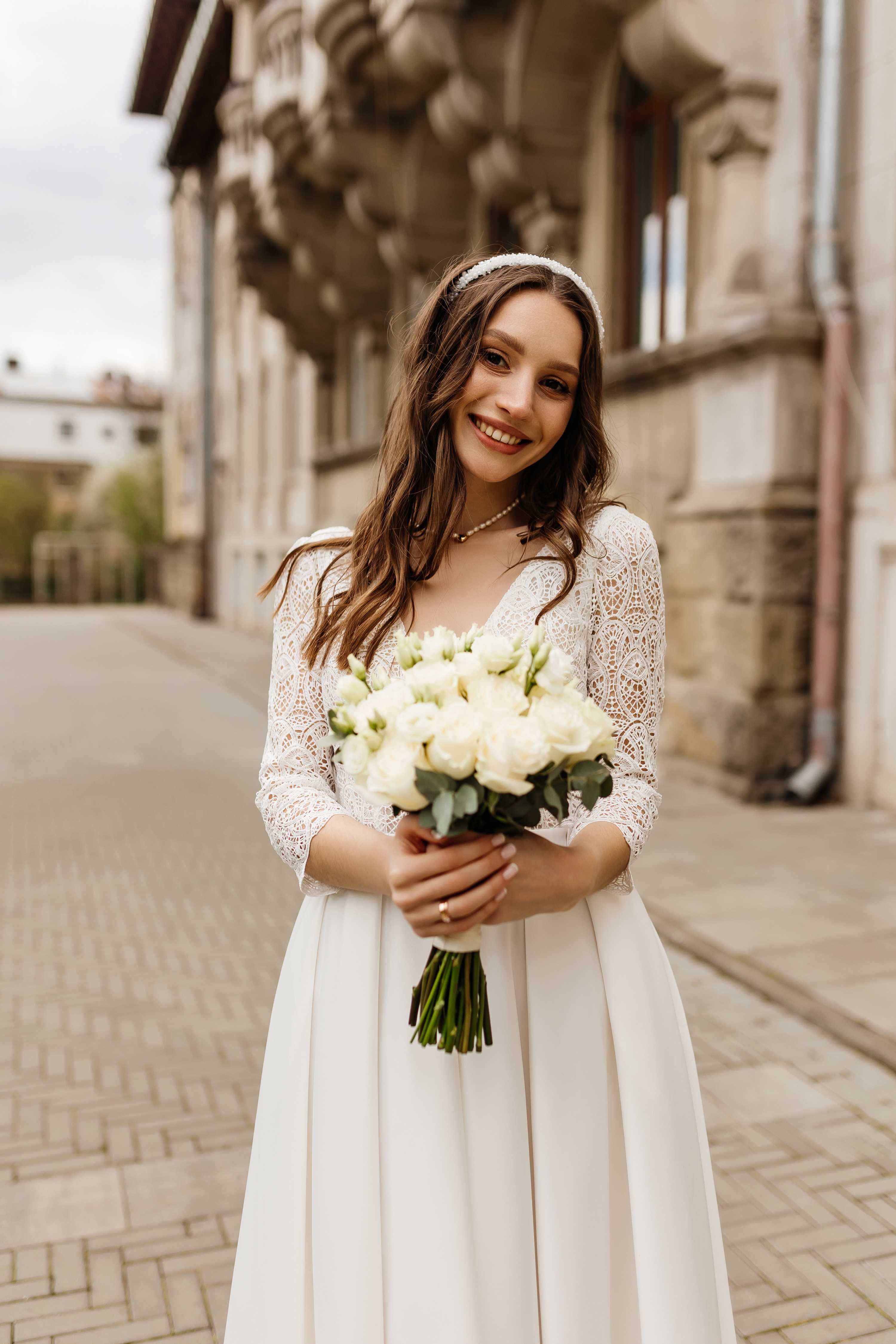 Весільна сукня міді / сукня на розпис /на випускний/ на вінчання