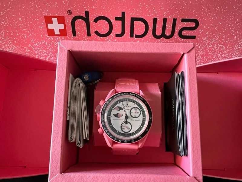 Zegarek Omega x Swatch Pink Moon Phase SO33P100 – Unikalny design
